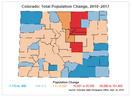 Colorado: Total Population Change, 2010-2017