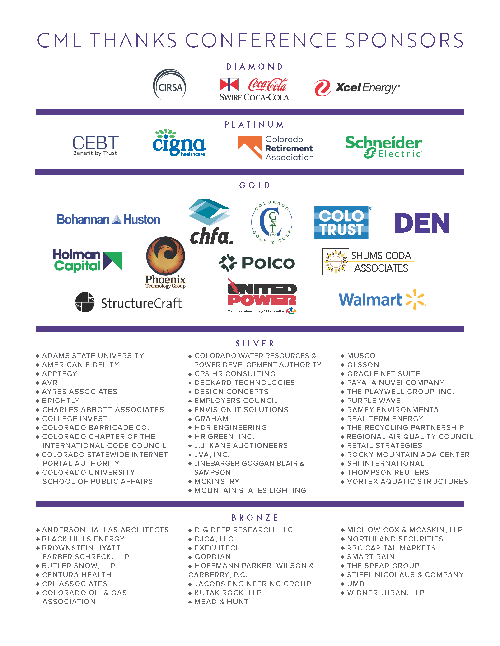 2023 Sponsors Sponsors of the CML Conference